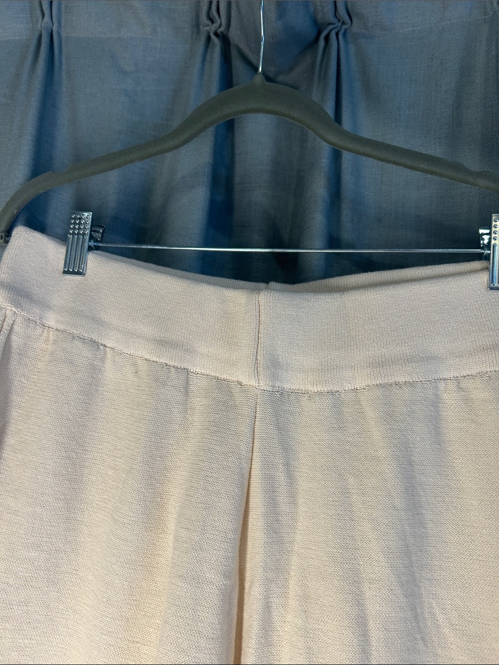 Wide-Leg Knit Pants in Light Beige — Women’s Comfortable Pull-On Pant - Picture 5 of 7